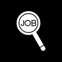 Job Search Glyph Inverted Icon vector