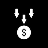 Bankruptcy Glyph Inverted Icon vector