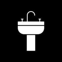 Sink Glyph Inverted Icon vector