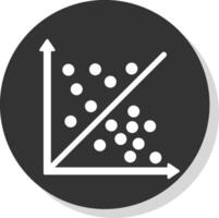 Scatter Graph Glyph Grey Circle Icon vector