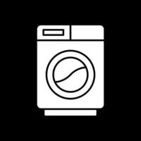 Washing Machine Glyph Inverted Icon vector