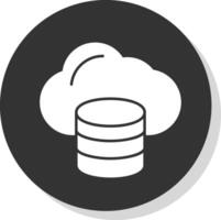 Cloud Data Glyph Grey Circle Icon vector