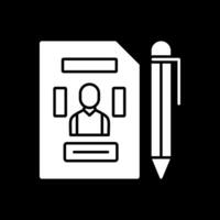 Portfolio Glyph Inverted Icon vector