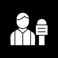 Reporter Glyph Inverted Icon vector