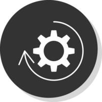 Process Glyph Grey Circle Icon vector