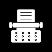 Typewriter Glyph Inverted Icon vector