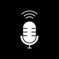 Voice Assistant Glyph Inverted Icon vector