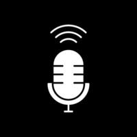 Voice Assistant Glyph Inverted Icon vector