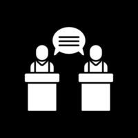 Debate Glyph Inverted Icon vector