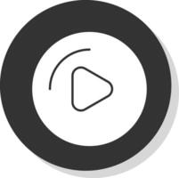 Play Button Glyph Grey Circle Icon vector