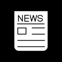 Breaking News Glyph Inverted Icon vector