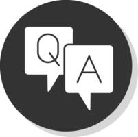 Question And Answer Glyph Grey Circle Icon vector