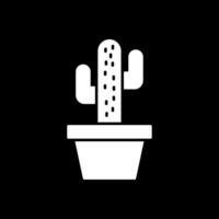 Cactus Glyph Inverted Icon vector