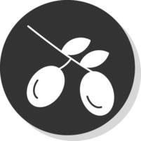 aceituna glifo gris circulo icono vector