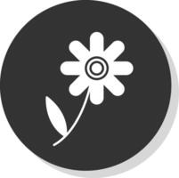 Chamomile Glyph Grey Circle Icon vector