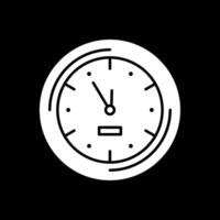 icono de glifo de reloj de pared invertido vector