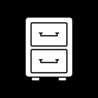 Filling Cabinet Glyph Inverted Icon vector