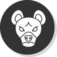 Hyena Glyph Grey Circle Icon vector