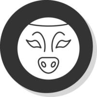 Sloth Glyph Grey Circle Icon vector