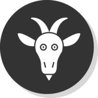 Goat Glyph Grey Circle Icon vector