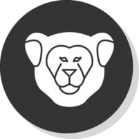 Lioness Glyph Grey Circle Icon vector