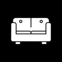 Sofa Bed Glyph Inverted Icon vector