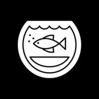 Fishbowl Glyph Inverted Icon vector