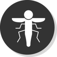 Insect Glyph Grey Circle Icon vector