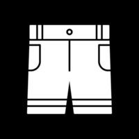 icono de glifo invertido de pantalones cortos vector