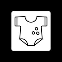 bebé ropa glifo invertido icono vector