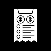 Bill Glyph Inverted Icon vector