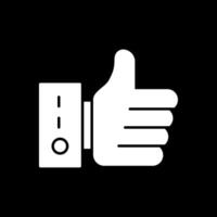 Thumb Up Glyph Inverted Icon vector