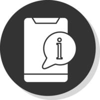 Information Glyph Grey Circle Icon vector