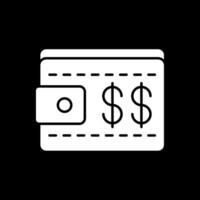Wallet Glyph Inverted Icon vector