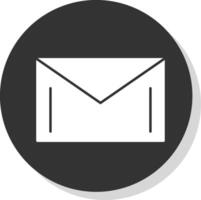 Mail Glyph Grey Circle Icon vector