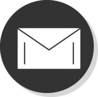 Mail Glyph Grey Circle Icon vector