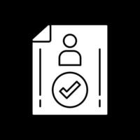 Verified Glyph Inverted Icon vector