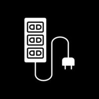 Extension Cord Glyph Inverted Icon vector