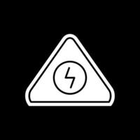 Electrical Danger Sign Glyph Inverted Icon vector