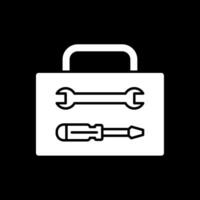 Tool Box Glyph Inverted Icon vector