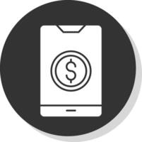 Online Payment Glyph Grey Circle Icon vector
