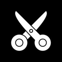 Scissors Glyph Inverted Icon vector