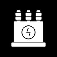 Power Transformer Glyph Inverted Icon vector