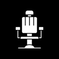 Barber Chair Glyph Inverted Icon vector