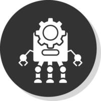 Robot Glyph Grey Circle Icon vector