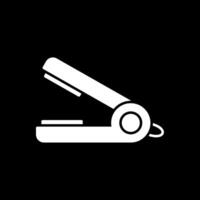 Hair Straightener Glyph Inverted Icon vector