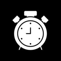 icono de glifo de alarma invertido vector