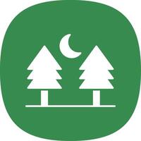 Pine tree Glyph Curve Icon vector