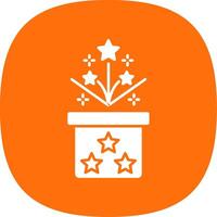 Magic Box Glyph Curve Icon vector