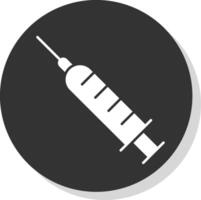 Syringe Glyph Grey Circle Icon vector